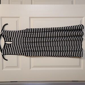 Ann Taylor Loft Beach black/white striped cover-up/dress, small
